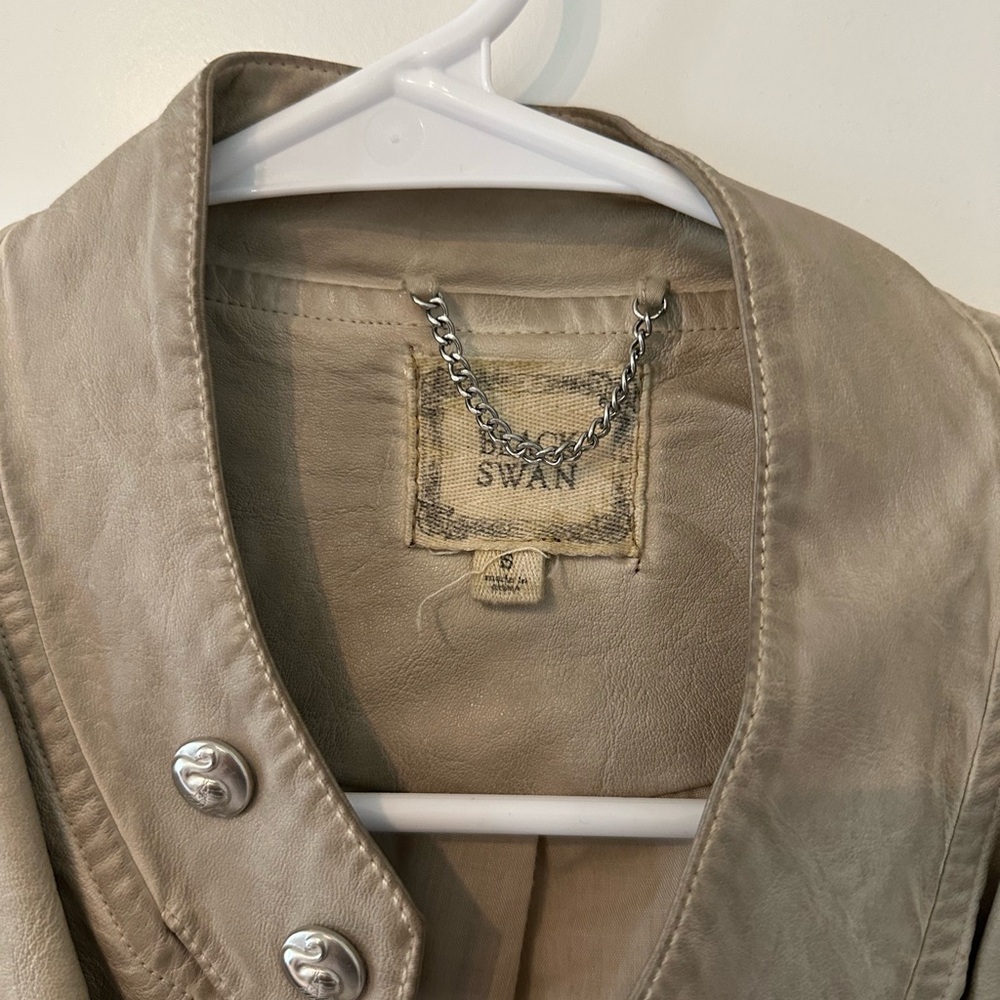 Black Swan Women's Beige Leather Jacket